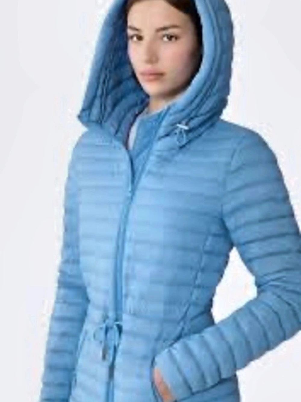 Soia & Kyo Blue Hooded Puffer NWT